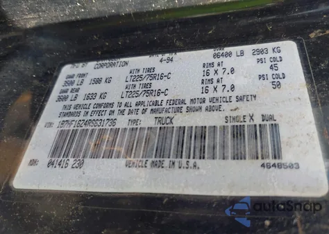 1994 Dodge Ram 1500 из США, поврежденный, VIN 1B7HF16Z4RS631736